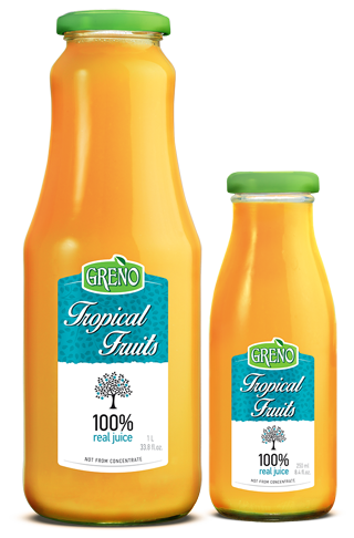 Suc direct din 100% fructe tropicale proaspăt stoarse Suc direct din 100% fructe tropicale proaspăt stoarse